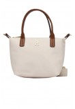 TOMMY HILFIGER POPETTE MINI TOTE ΤΣΑΝΤΑ ΓΥΝΑΙΚΕΙΑ CREAMY WHITE