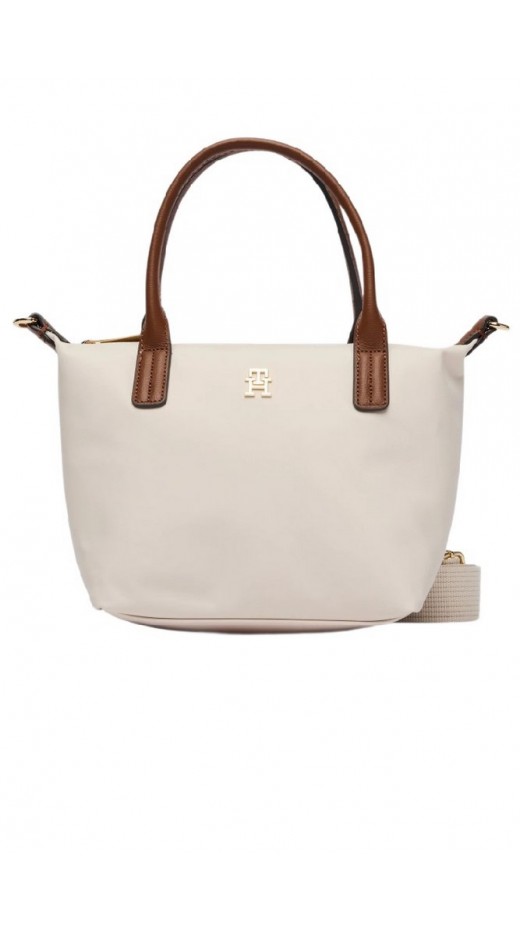 TOMMY HILFIGER POPETTE MINI TOTE ΤΣΑΝΤΑ ΓΥΝΑΙΚΕΙΑ CREAMY WHITE