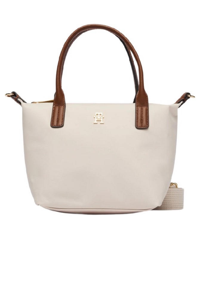 TOMMY HILFIGER POPETTE MINI TOTE ΤΣΑΝΤΑ ΓΥΝΑΙΚΕΙΑ CREAMY WHITE