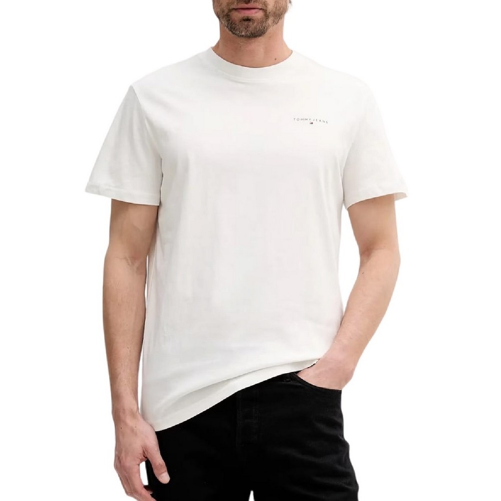 TOMMY JEANS SLIM LINEAR CHEST TEET-SHIRT ΜΠΛΟΥΖΑ ΑΝΔΡΙΚΗ OFF WHITE