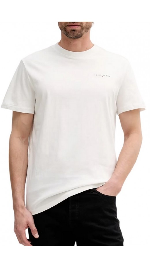 TOMMY JEANS SLIM LINEAR CHEST TEET-SHIRT ΜΠΛΟΥΖΑ ΑΝΔΡΙΚΗ OFF WHITE