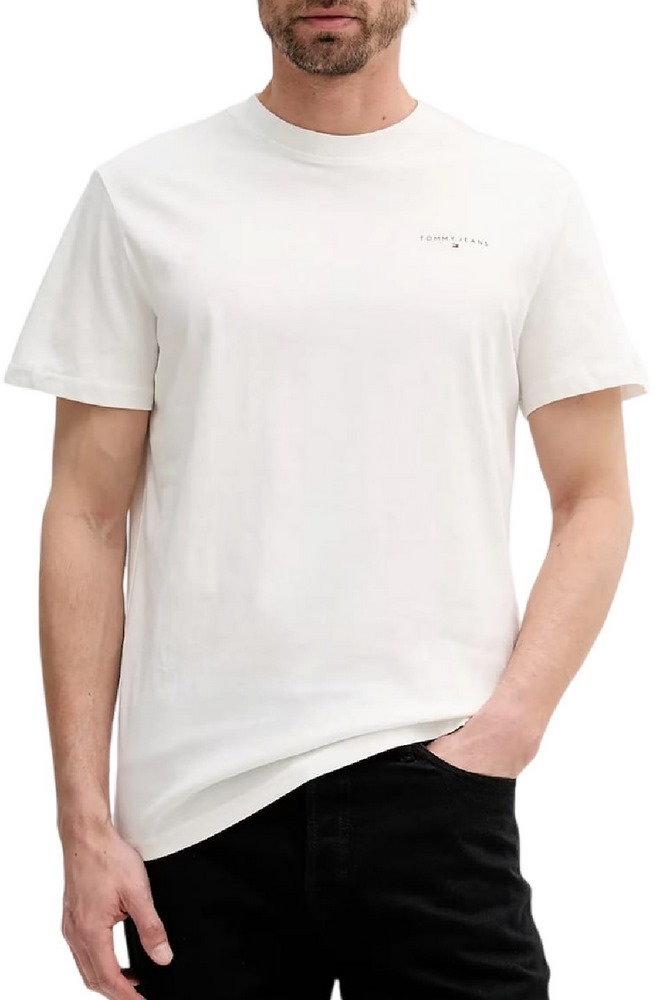 TOMMY JEANS SLIM LINEAR CHEST TEET-SHIRT ΜΠΛΟΥΖΑ ΑΝΔΡΙΚΗ OFF WHITE
