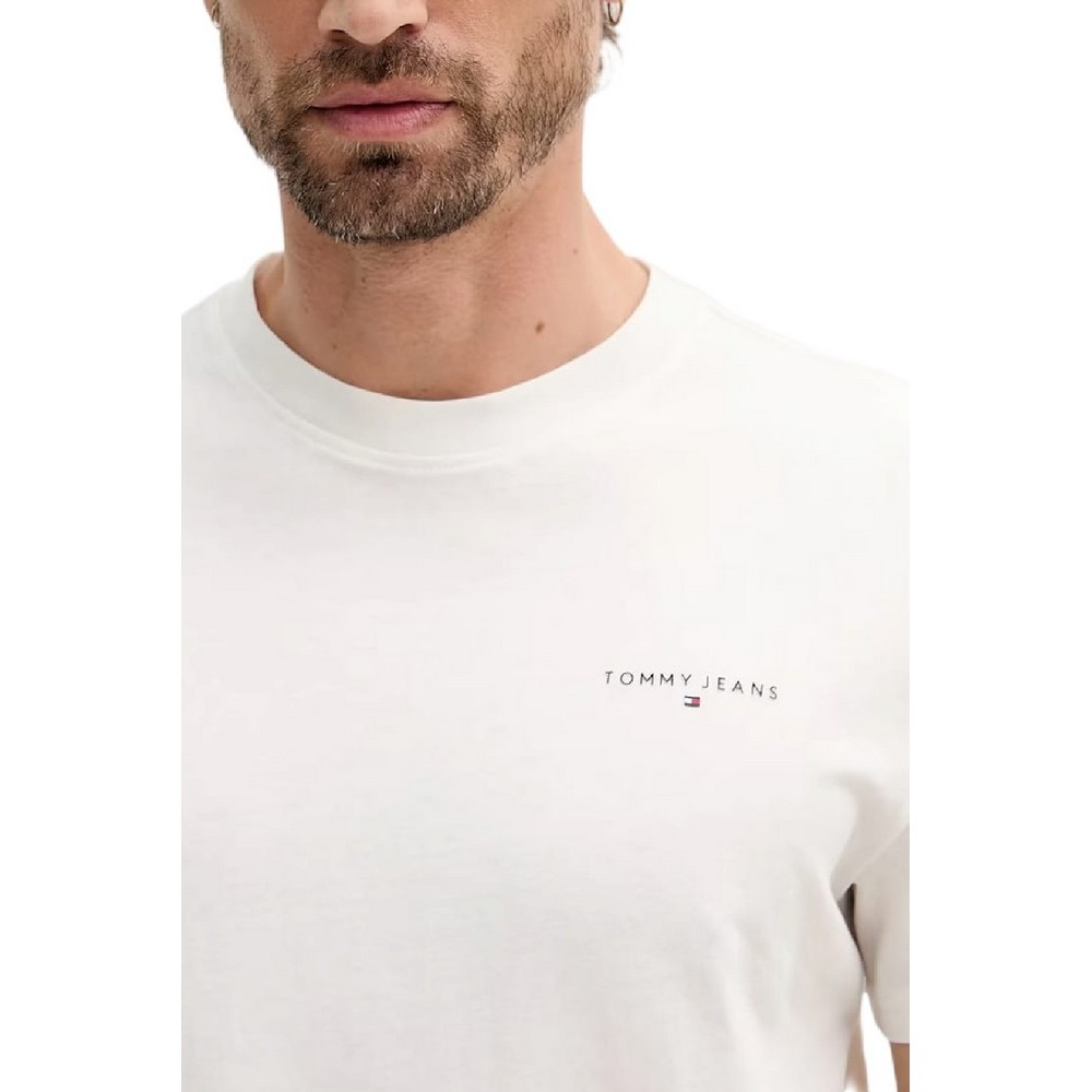 TOMMY JEANS SLIM LINEAR CHEST TEET-SHIRT ΜΠΛΟΥΖΑ ΑΝΔΡΙΚΗ OFF WHITE