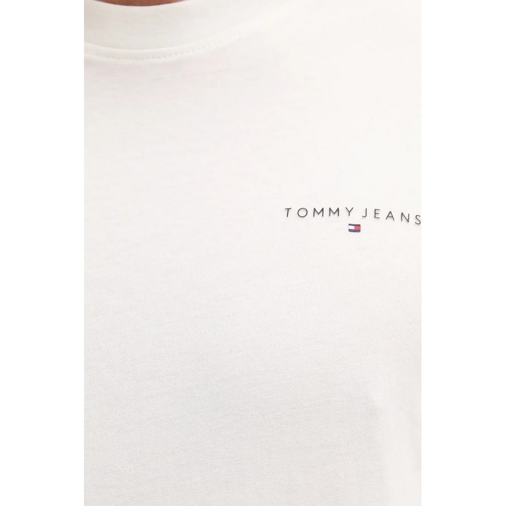TOMMY JEANS SLIM LINEAR CHEST TEET-SHIRT ΜΠΛΟΥΖΑ ΑΝΔΡΙΚΗ OFF WHITE