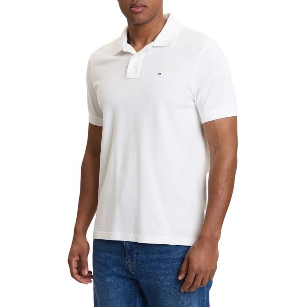 TOMMY JEANS REG ESS POLO EXT T-SHIRT ΜΠΛΟΥΖΑ ΑΝΔΡΙΚΗ ECRU