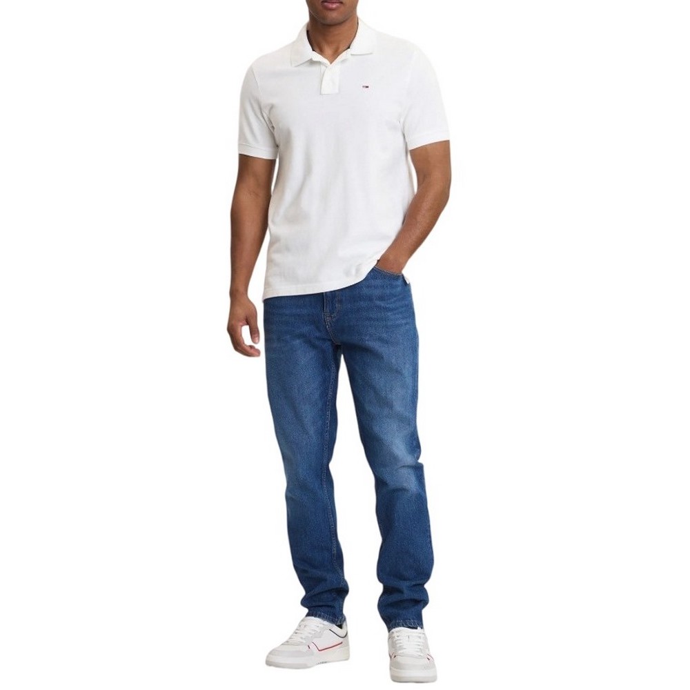TOMMY JEANS REG ESS POLO EXT T-SHIRT ΜΠΛΟΥΖΑ ΑΝΔΡΙΚΗ ECRU