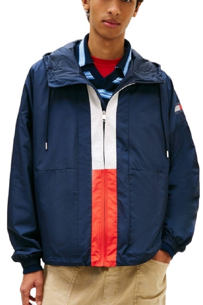 TOMMY JEANS CHICAGO FLAG WINDBREAKER EXT ΜΠΟΥΦΑΝ ΑΝΔΡΙΚΟ NAVY