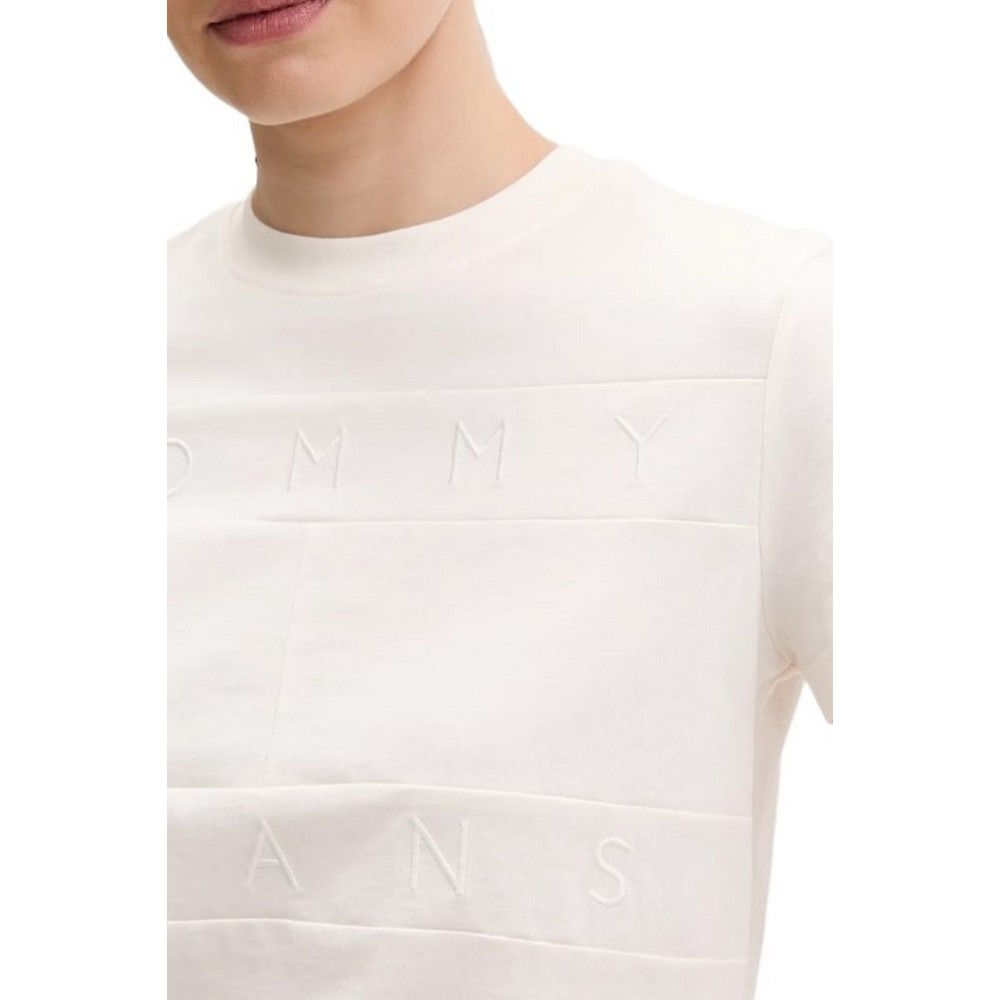 TOMMY JEANS  REG SH TONAL FLAG TEE T-SHIRT ΜΠΛΟΥΖΑ ΓΥΝΑΙΚΕΙΑ OFF WHITE
