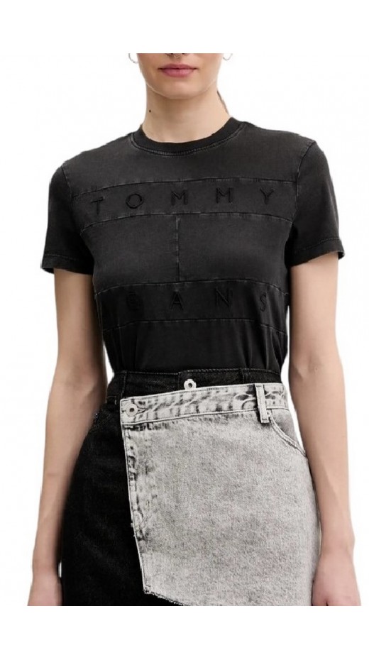TOMMY JEANS  REG SH TONAL FLAG TEE T-SHIRT ΜΠΛΟΥΖΑ ΓΥΝΑΙΚΕΙΑ BLACK
