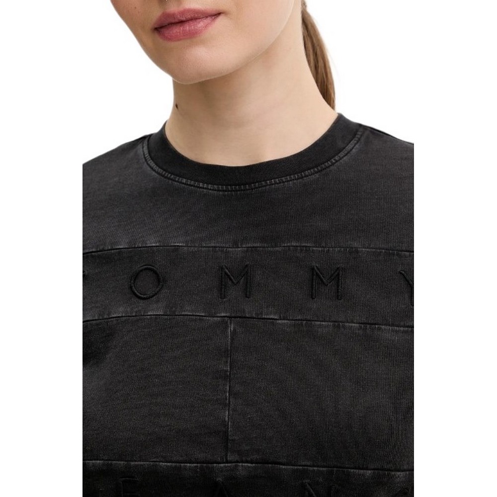 TOMMY JEANS  REG SH TONAL FLAG TEE T-SHIRT ΜΠΛΟΥΖΑ ΓΥΝΑΙΚΕΙΑ BLACK