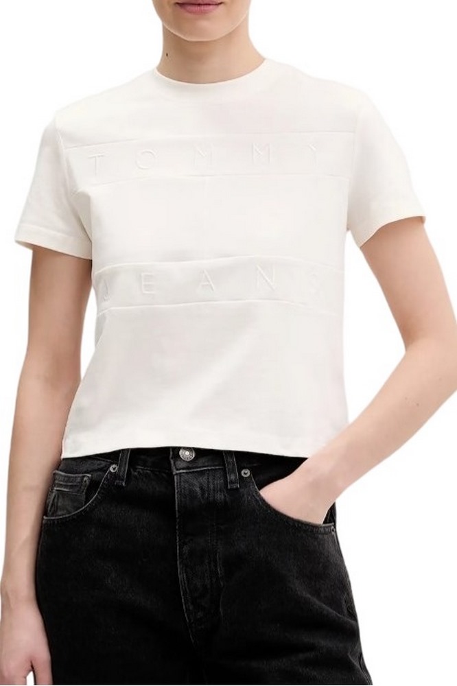 TOMMY JEANS  REG SH TONAL FLAG TEE T-SHIRT ΜΠΛΟΥΖΑ ΓΥΝΑΙΚΕΙΑ OFF WHITE