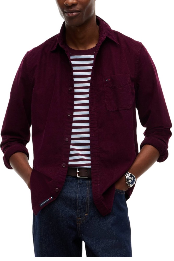 TOMMY JEANS REG BABY CORDUROY SHIRT EXT ΠΟΥΚΑΜΙΣΟ ΑΝΔΡΙΚΟ BERRY