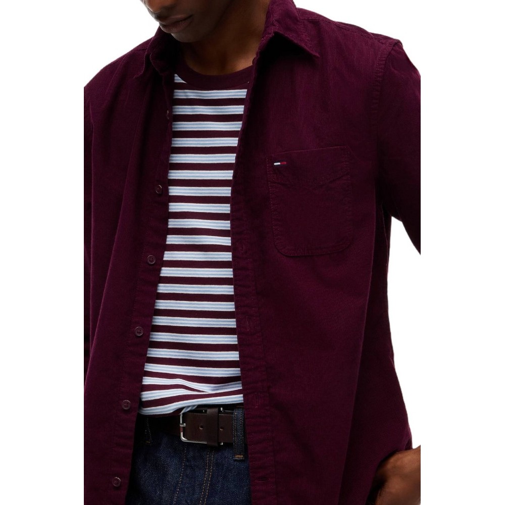 TOMMY JEANS REG BABY CORDUROY SHIRT EXT ΠΟΥΚΑΜΙΣΟ ΑΝΔΡΙΚΟ BERRY