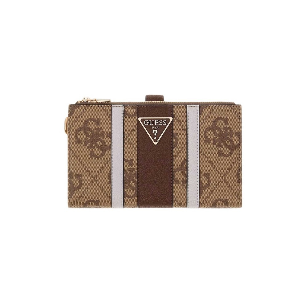 GUESS LAUREL II SLG DBL ZIP ORGNZR ΠΟΡΤΟΦΟΛΙ ΓΥΝΑΙΚΕΙΟ LATTE