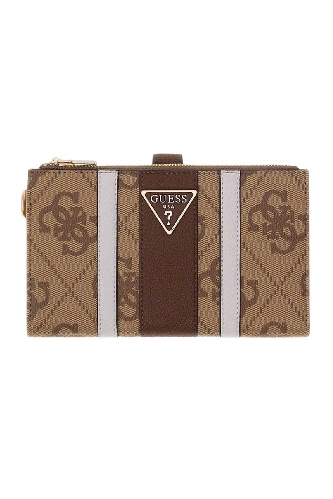 GUESS LAUREL II SLG DBL ZIP ORGNZR ΠΟΡΤΟΦΟΛΙ ΓΥΝΑΙΚΕΙΟ LATTE