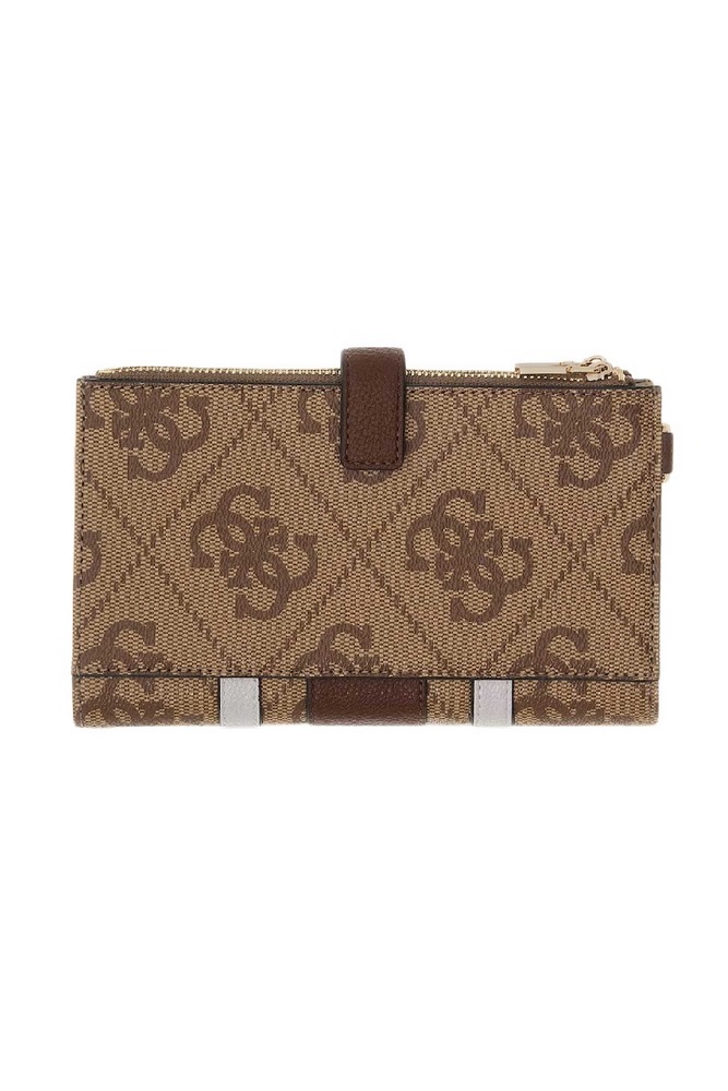 GUESS LAUREL II SLG DBL ZIP ORGNZR ΠΟΡΤΟΦΟΛΙ ΓΥΝΑΙΚΕΙΟ LATTE