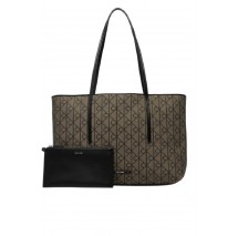 CALVIN KLEIN EMBLEM AOP JACQUARD TOTE POUCH ΤΣΑΝΤΑ ΓΥΝΑΙΚΕΙΑ BLACK/BROWN