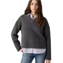 LEVIS SUPER SOFT VNECK SWEATER MILANO STITCH ΜΠΛΟΥΖΑ ΠΛΕΚΤΗ ΓΥΝΑΙΚΕΙΑ GREY