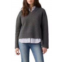 LEVIS SUPER SOFT VNECK SWEATER MILANO STITCH ΜΠΛΟΥΖΑ ΠΛΕΚΤΗ ΓΥΝΑΙΚΕΙΑ GREY