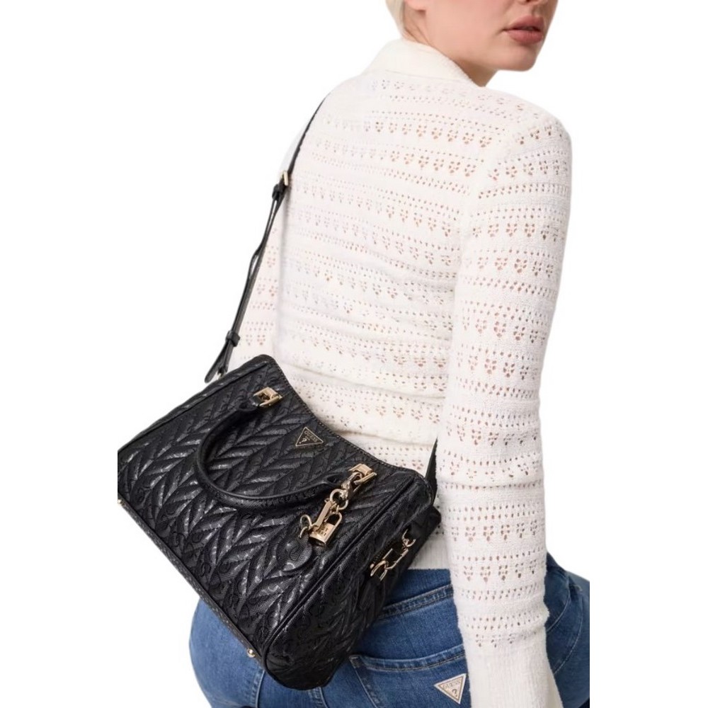GUESS STACEY GIRLFRIEND SATCHEL ΤΣΑΝΤΑ ΓΥΝΑΙΚΕΙΑ BLACK
