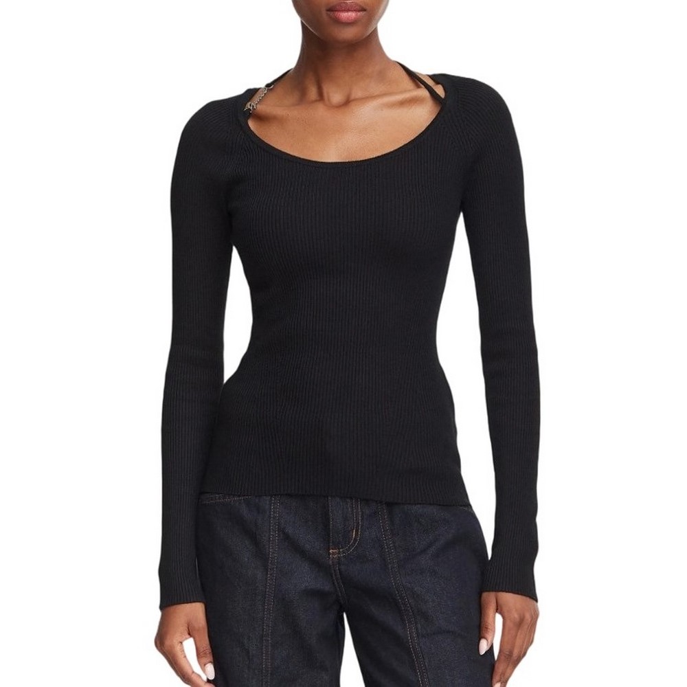 GUESS MEGHAN SWTR ΜΠΛΟΥΖΑ ΜΑΚΡΥΜΑΝΙΚΗ ΓΥΝΑΙΚΕΙΑ BLACK