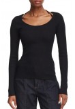 GUESS MEGHAN SWTR ΜΠΛΟΥΖΑ ΜΑΚΡΥΜΑΝΙΚΗ ΓΥΝΑΙΚΕΙΑ BLACK
