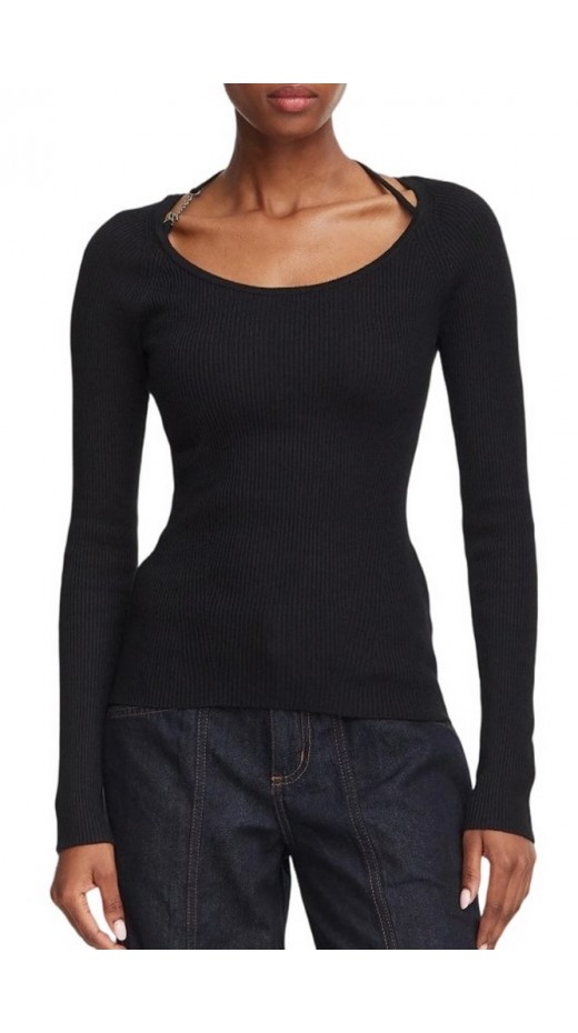 GUESS MEGHAN SWTR ΜΠΛΟΥΖΑ ΜΑΚΡΥΜΑΝΙΚΗ ΓΥΝΑΙΚΕΙΑ BLACK
