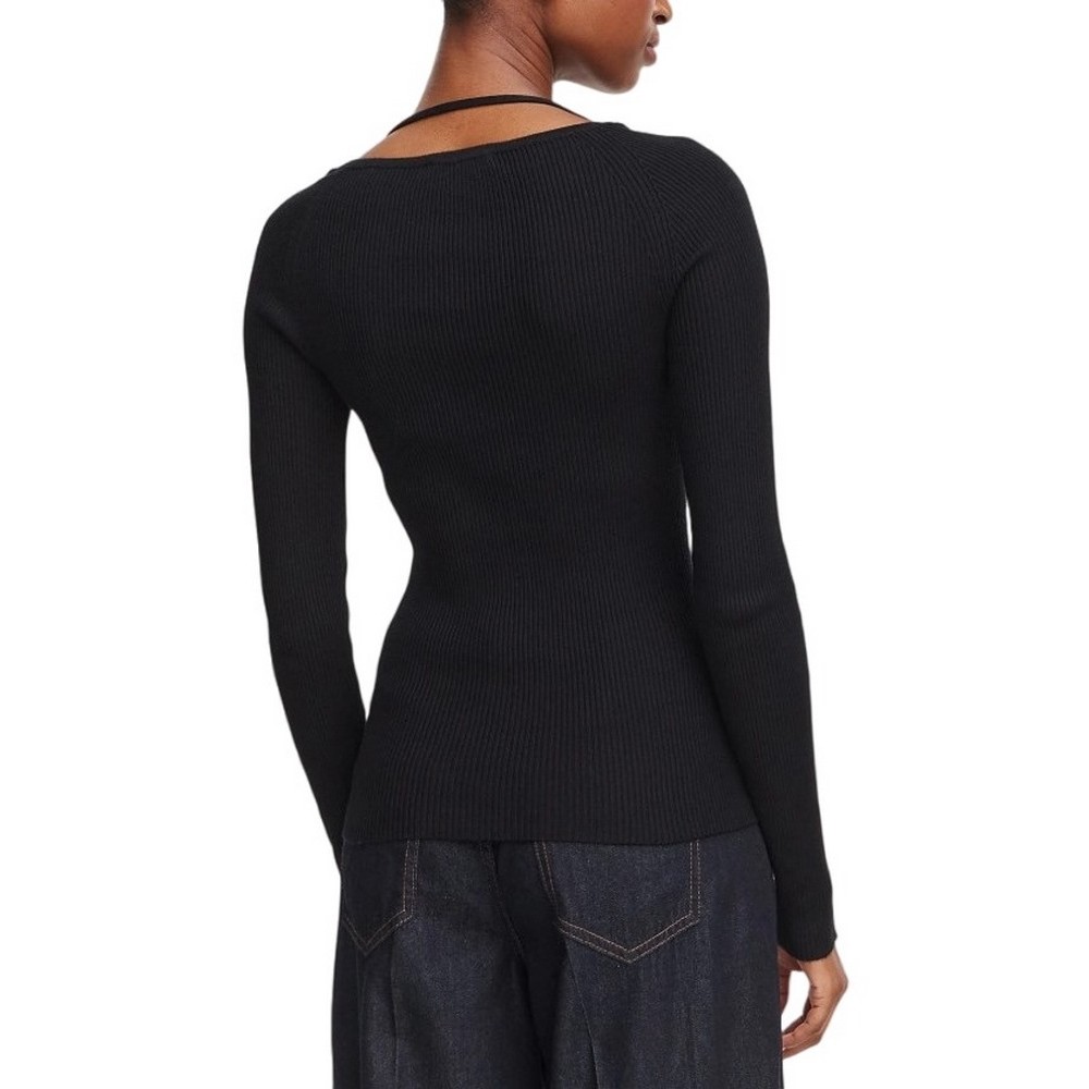 GUESS MEGHAN SWTR ΜΠΛΟΥΖΑ ΜΑΚΡΥΜΑΝΙΚΗ ΓΥΝΑΙΚΕΙΑ BLACK