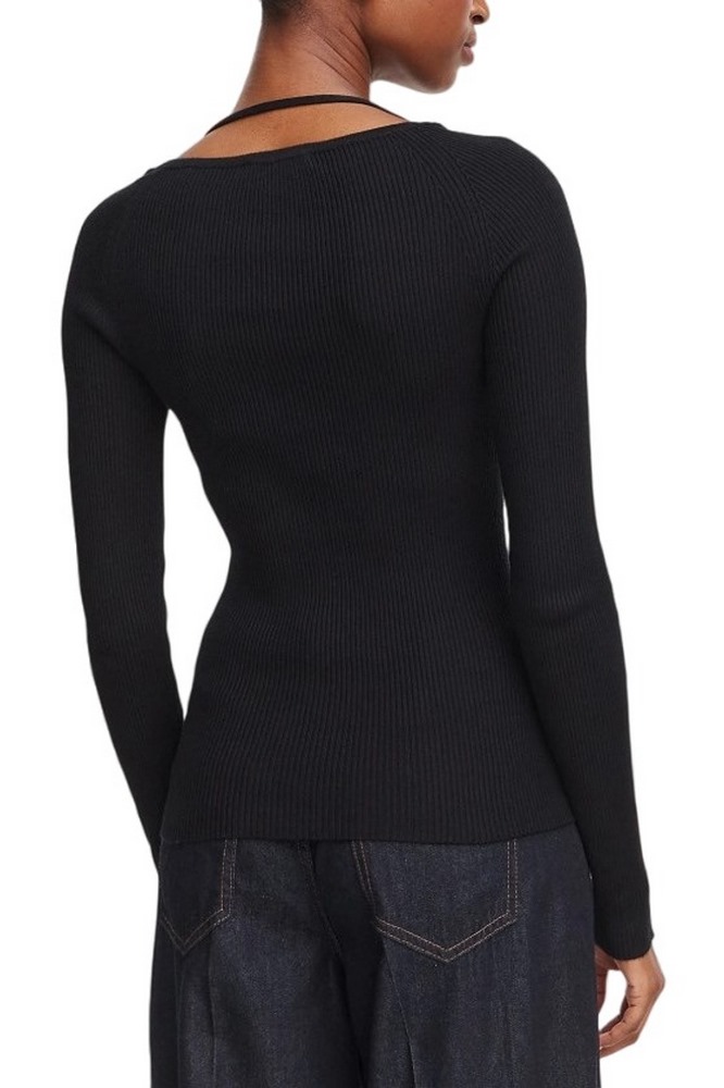 GUESS MEGHAN SWTR ΜΠΛΟΥΖΑ ΜΑΚΡΥΜΑΝΙΚΗ ΓΥΝΑΙΚΕΙΑ BLACK