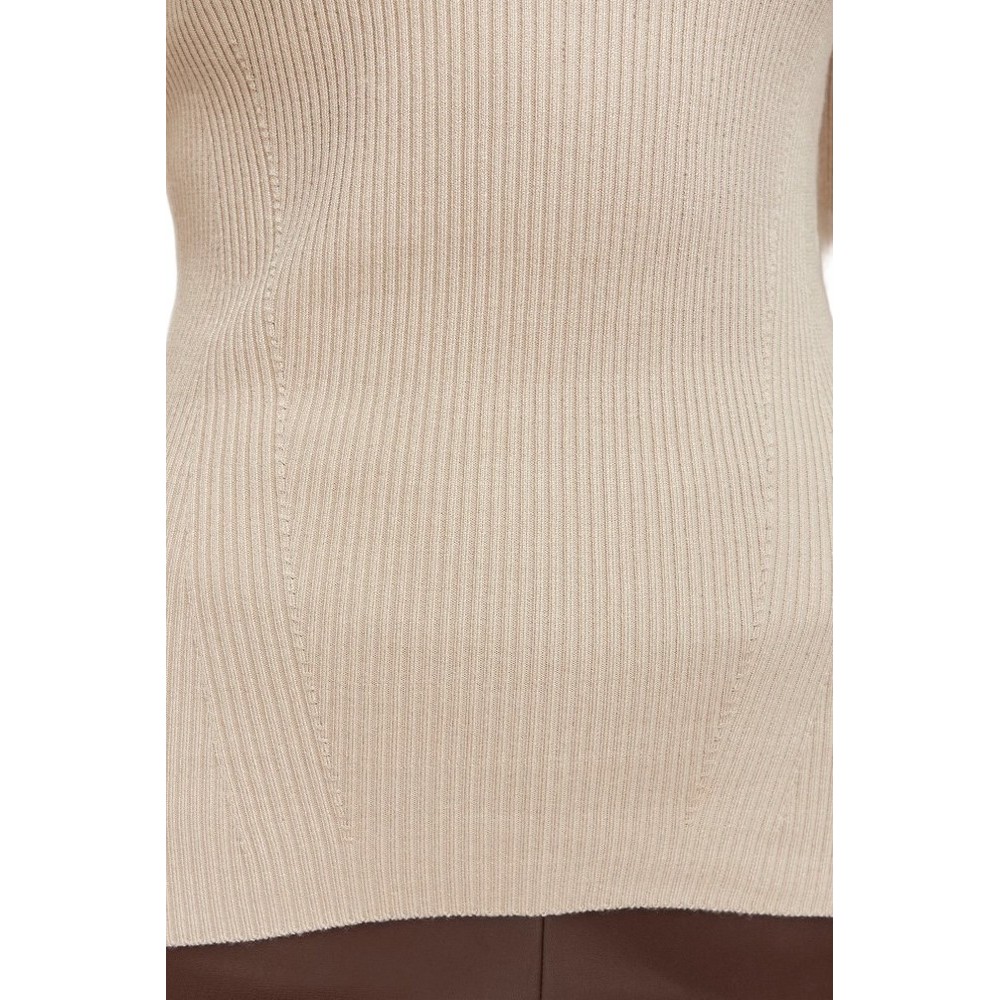 GUESS MEGHAN SWTR ΜΠΛΟΥΖΑ ΜΑΚΡΥΜΑΝΙΚΗ ΓΥΝΑΙΚΕΙΑ BEIGE