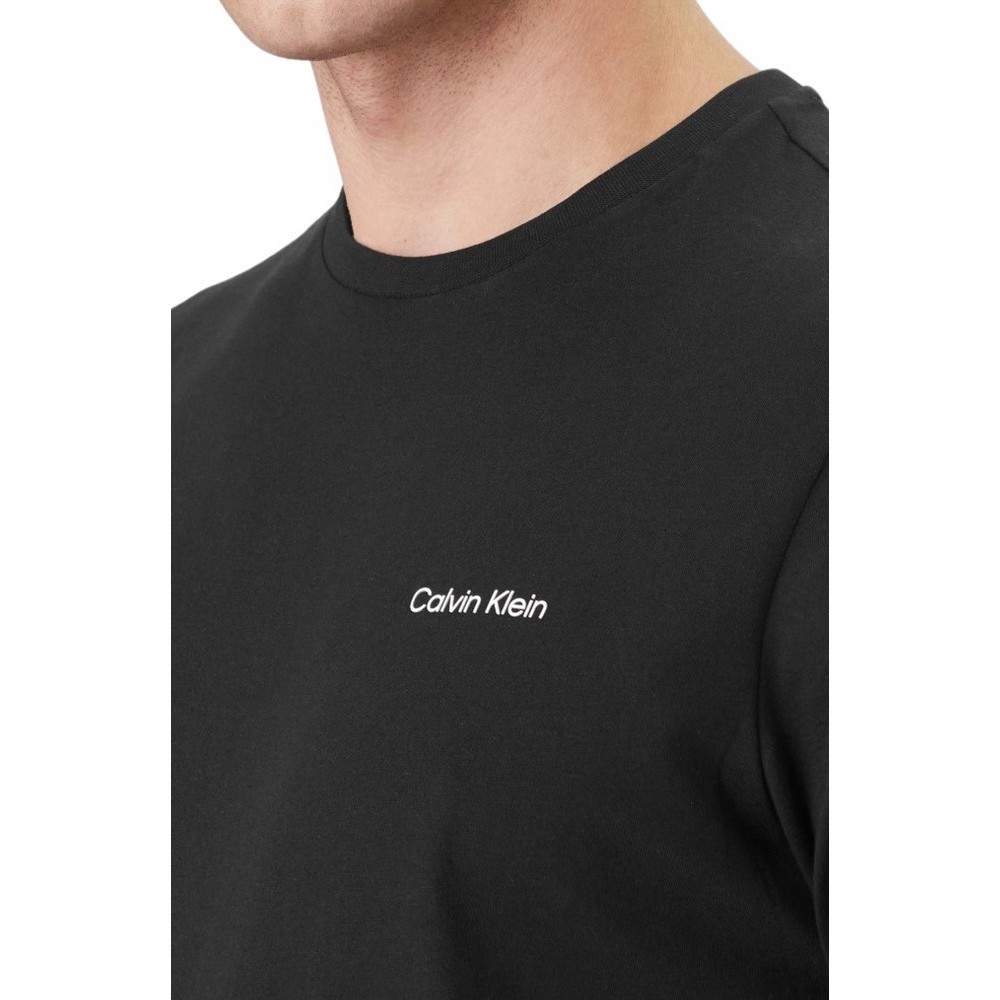 CALVIN KLEIN MICRO LOGO CREWNECK T-SHIRT ΜΠΛΟΥΖΑ ΑΝΔΡΙΚΗ BLACK