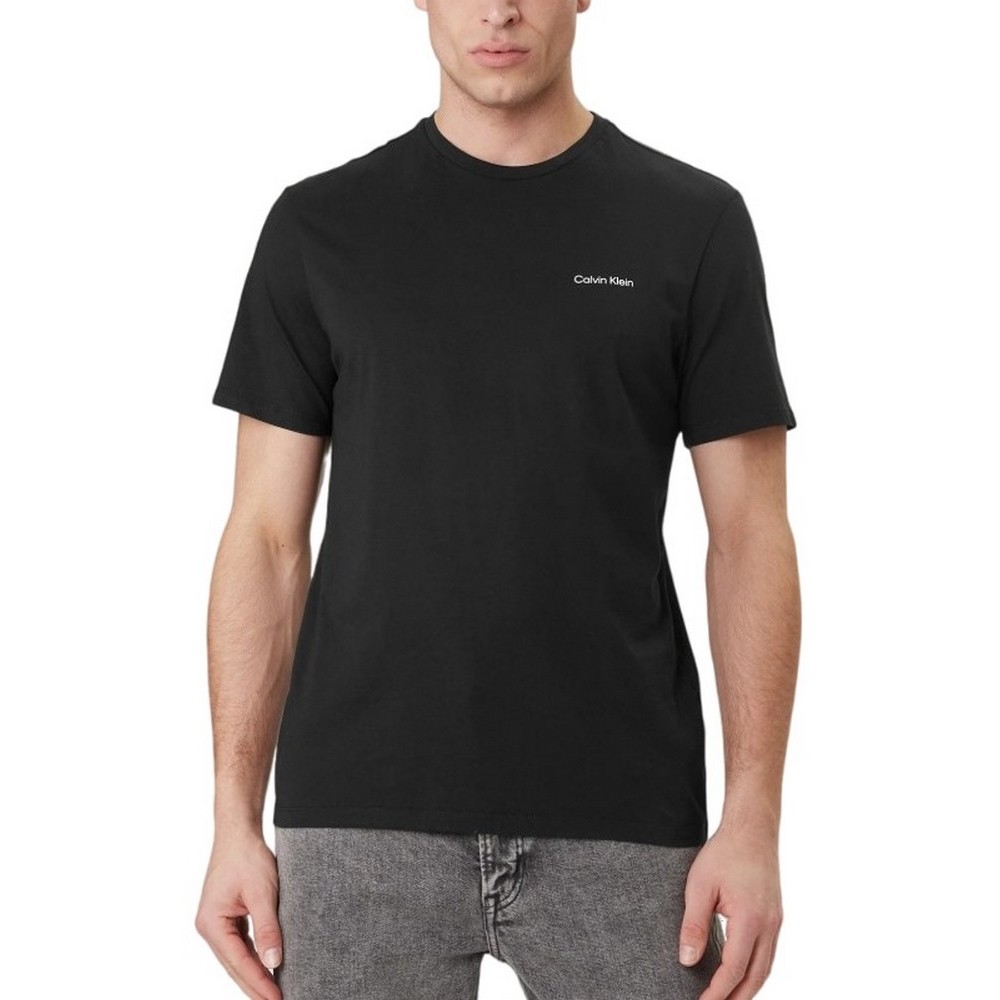 CALVIN KLEIN MICRO LOGO CREWNECK T-SHIRT ΜΠΛΟΥΖΑ ΑΝΔΡΙΚΗ BLACK