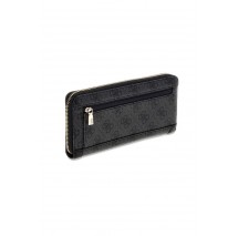GUESS LINDSEY SLG LARGE ZIP AROUND ΠΟΡΤΟΦΟΛΙ ΓΥΝΑΙΚΕΙΟ DARK GREY