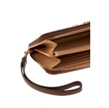 GUESS LINDSEY SLG LARGE ZIP AROUND ΠΟΡΤΟΦΟΛΙ ΓΥΝΑΙΚΕΙΟ LATTE