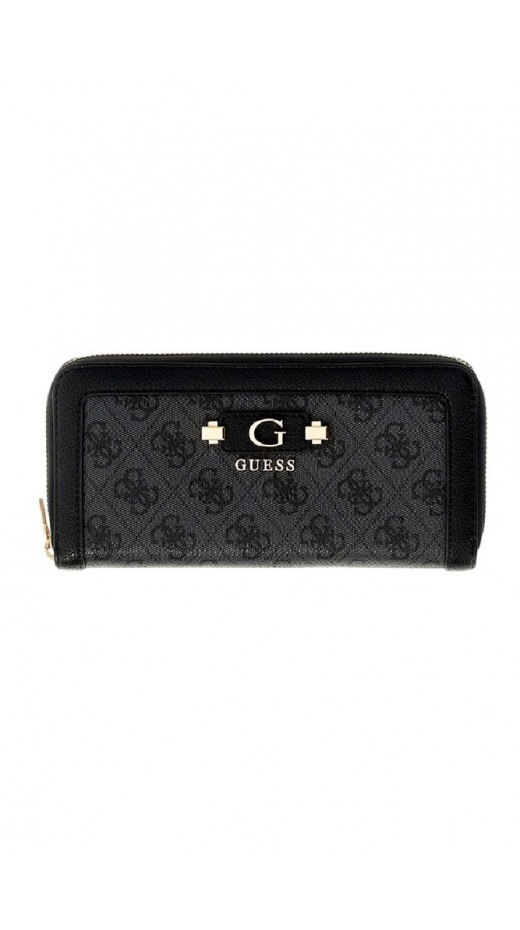 GUESS LINDSEY SLG LARGE ZIP AROUND ΠΟΡΤΟΦΟΛΙ ΓΥΝΑΙΚΕΙΟ DARK GREY