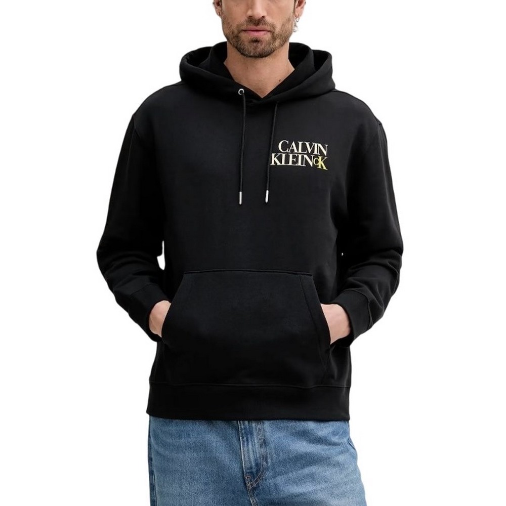 CALVIN KLEIN JEANS TERRY HOODIE ΦΟΥΤΕΡ ΜΠΛΟΥΖΑ ΑΝΔΡΙΚΗ BLACK