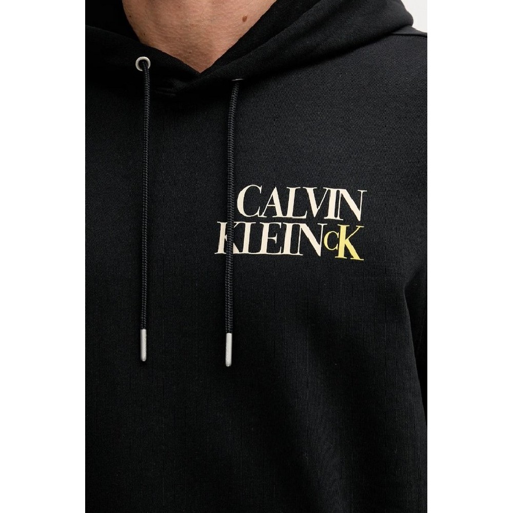 CALVIN KLEIN JEANS TERRY HOODIE ΦΟΥΤΕΡ ΜΠΛΟΥΖΑ ΑΝΔΡΙΚΗ BLACK