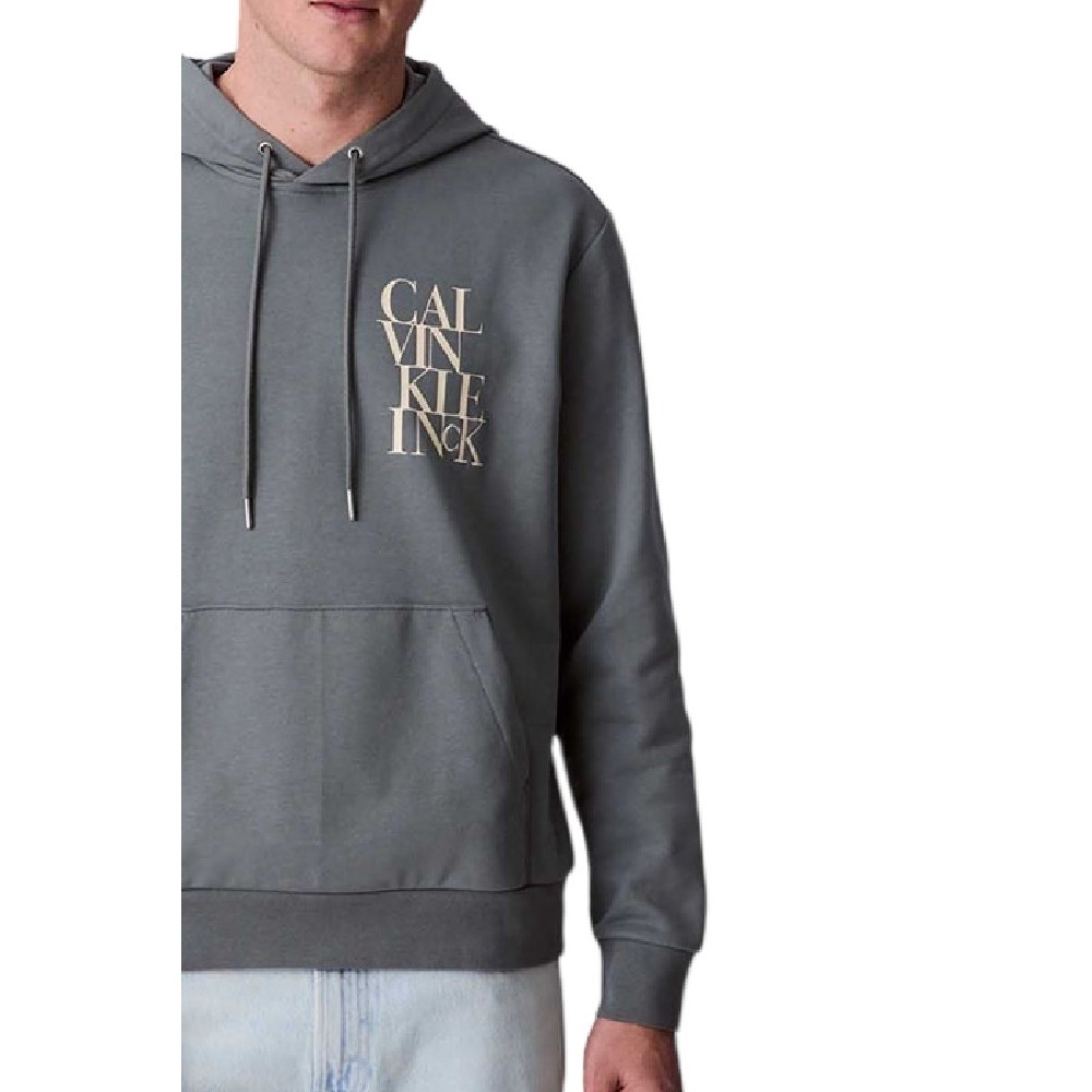 CALVIN KLEIN JEANS TERRY HOODIE ΦΟΥΤΕΡ ΜΠΛΟΥΖΑ ΑΝΔΡΙΚΗ GREY