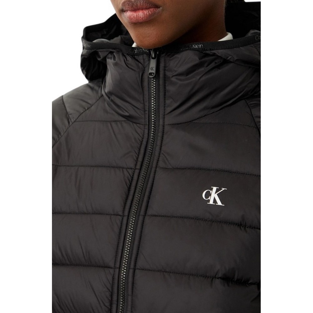 CALVIN KLEIN JEANS SHORT CK PACKABLE PUFFER JACKET ΜΠΟΥΦΑΝ ΓΥΝΑΙΚΕΙΟ BLACK