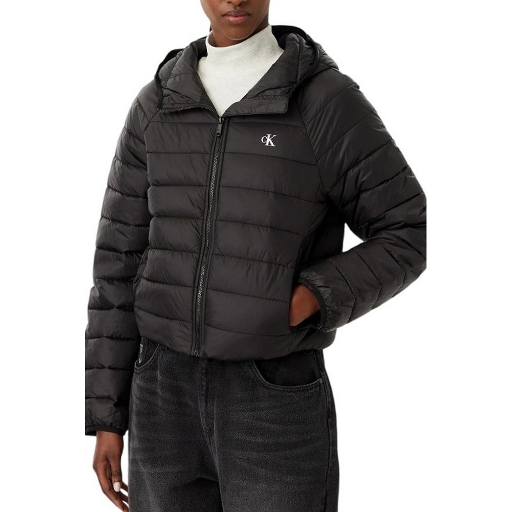 CALVIN KLEIN JEANS SHORT CK PACKABLE PUFFER JACKET ΜΠΟΥΦΑΝ ΓΥΝΑΙΚΕΙΟ BLACK