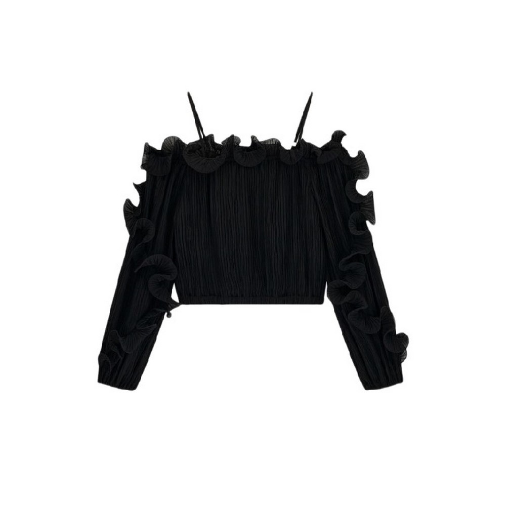 GUESS LS GABRIELLA TOP ΠΟΥΚΑΜΙΣΟ ΓΥΝΑΙΚΕΙΟ BLACK