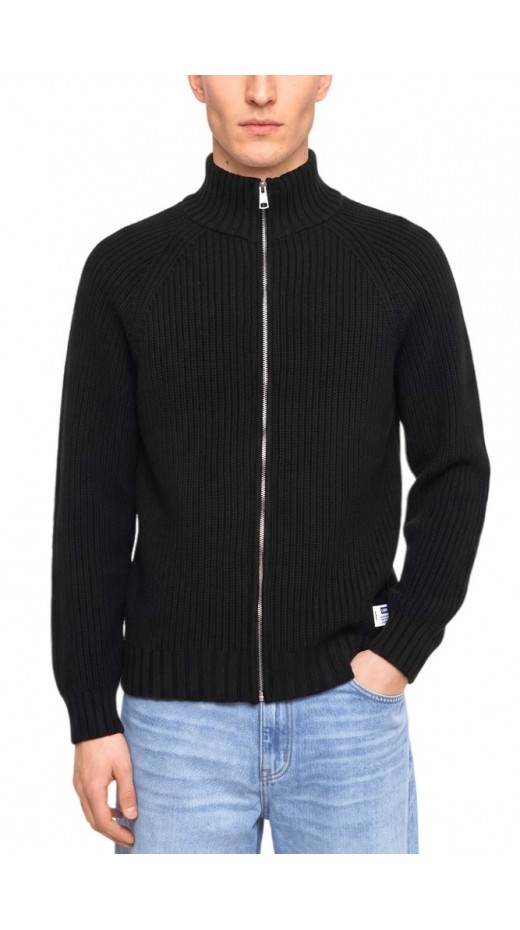 HUGO BOSS SONZIE SWEATER ΖΑΚΕΤΑ ΠΛΕΚΤΗ ΑΝΔΡΙΚΗ BLACK