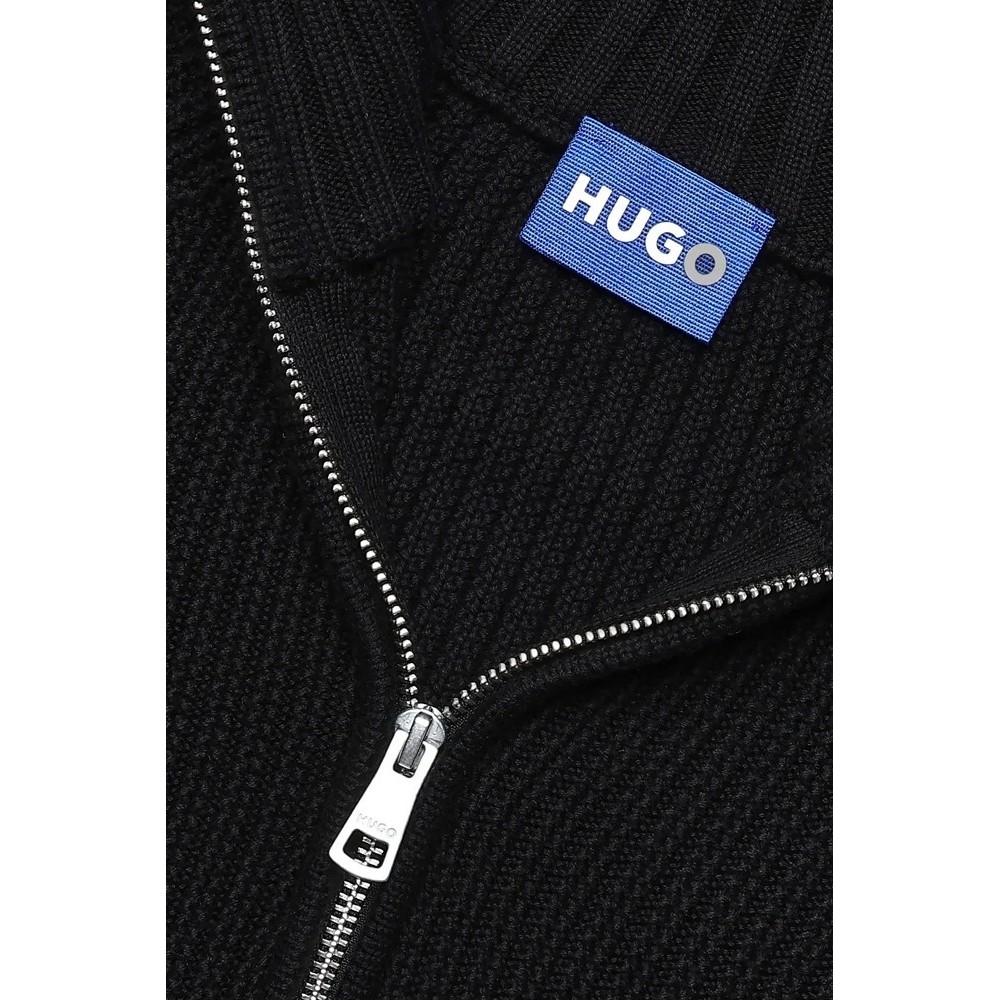 HUGO BOSS SONZIE SWEATER ΖΑΚΕΤΑ ΠΛΕΚΤΗ ΑΝΔΡΙΚΗ BLACK