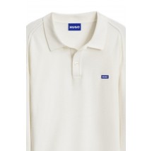 HUGO BOSS SAN PATTY SWEATER ΜΠΛΟΥΖΑ ΠΛΕΚΤΗ ΑΝΔΡΙΚΗ WHITE