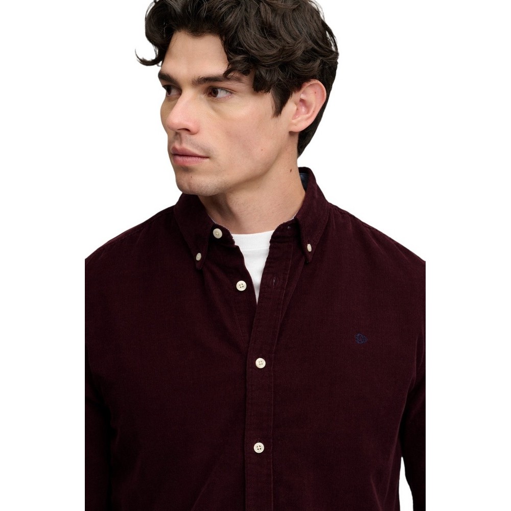 SUPERDRY CLASSIC NEEDLE CORD SHIRT ΠΟΥΚΑΜΙΣΟ ΑΝΔΡΙΚΟ BORDEAUX