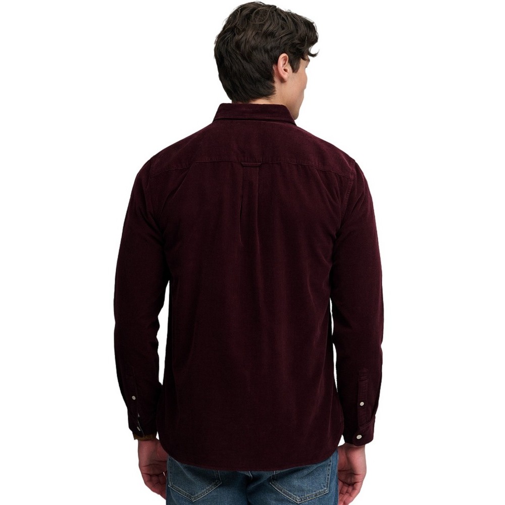 SUPERDRY CLASSIC NEEDLE CORD SHIRT ΠΟΥΚΑΜΙΣΟ ΑΝΔΡΙΚΟ BORDEAUX