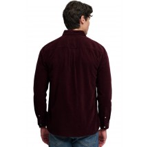 SUPERDRY CLASSIC NEEDLE CORD SHIRT ΠΟΥΚΑΜΙΣΟ ΑΝΔΡΙΚΟ BORDEAUX