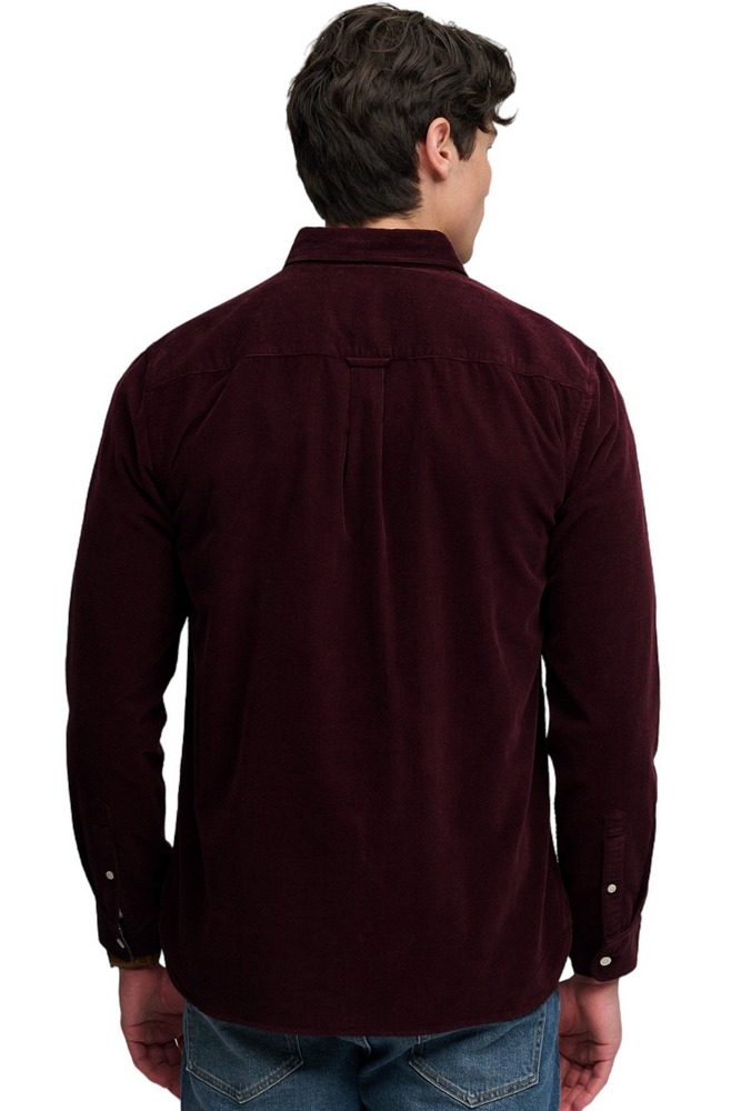 SUPERDRY CLASSIC NEEDLE CORD SHIRT ΠΟΥΚΑΜΙΣΟ ΑΝΔΡΙΚΟ BORDEAUX