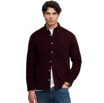 SUPERDRY CLASSIC NEEDLE CORD SHIRT ΠΟΥΚΑΜΙΣΟ ΑΝΔΡΙΚΟ BORDEAUX