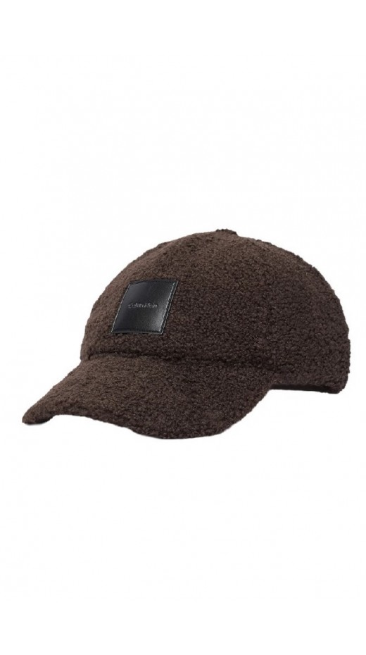 CALVIN KLEIN ALL-OVER SHERPA W/ PATCH CAP ΚΑΠΕΛΟ ΓΥΝΑΙΚΕΙΟ BROWN